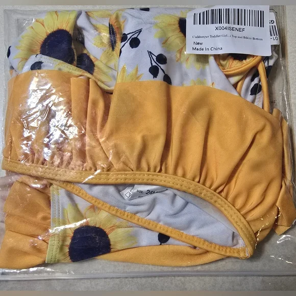 Toddler Girls 24M Swimsuit Cute 2 Piece Tankini Bathing Suit Ruffle Beach Bikini - Picture 11 of 13